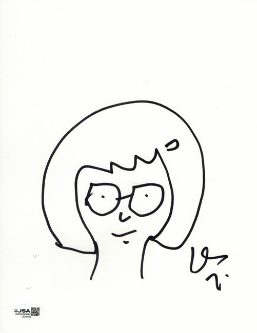 Dan Mintz Signed Autographed 8.5X11 Sketch Bob's Burgers Tina JSA CK94404