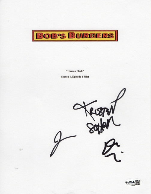 Dan Mintz Kristen Schaal John Roberts Signed Autograph Script Cover  JSA CK94399