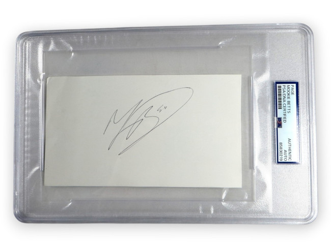 Mookie Betts Signed Autographed Cut Signature Dodgers Red Sox PSA/DNA 0219