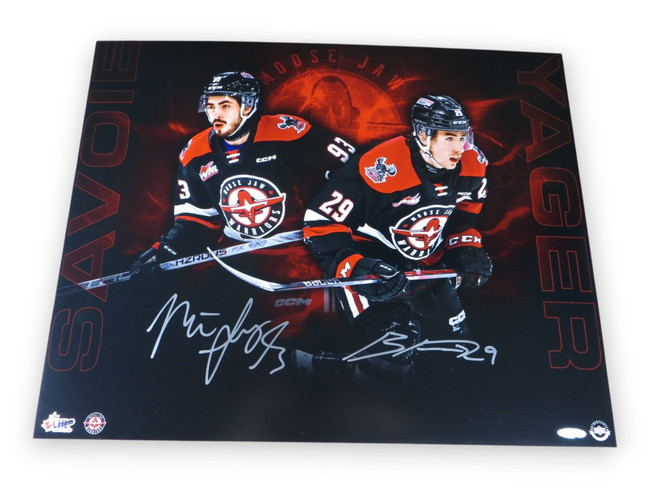Brayden Yager Matt Savoie Dual Signed Autographed 16X20 Photo Warriors UDA