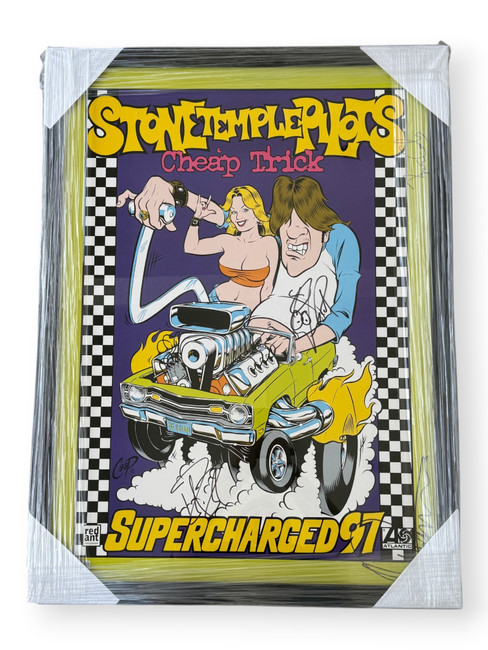 Cheap Trick Signed Poster Robin Zander Rick Nielsen Tom Petersson +1 Framed BAS
