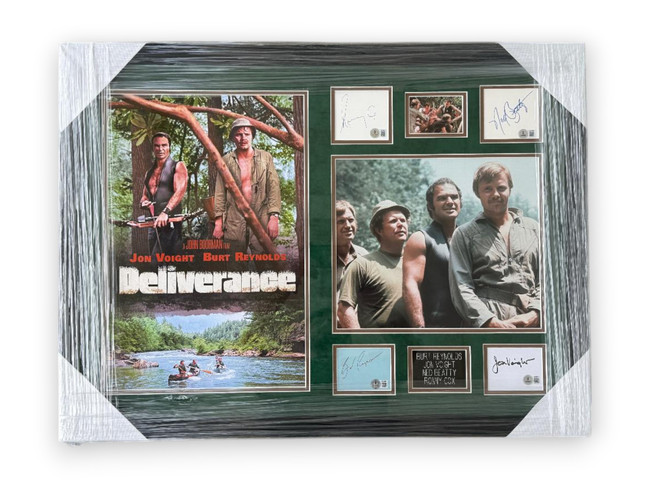 Deliverance Signed Cast Cuts Burt Reynolds Jon Voight Ned Beatty +1 Framed BAS