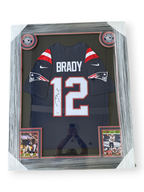 Tom Brady Signed Autographed Home Jersey Custom Framed Patriots Fanatics