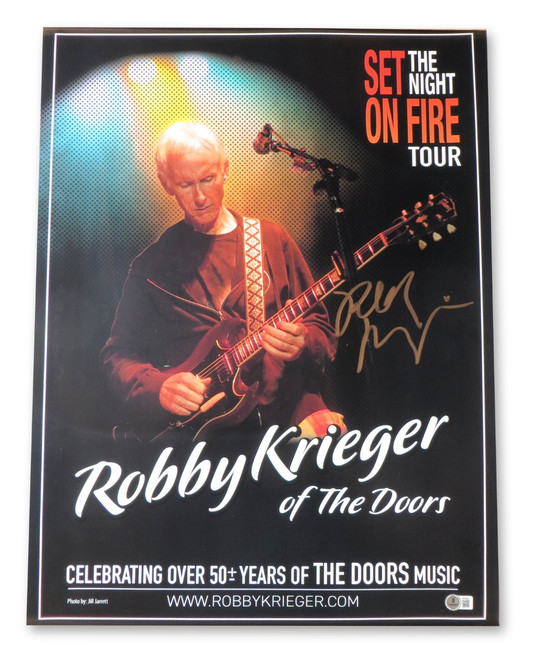 Robbie Krieger Signed Autographed 18X24 Poster The Doors Guitarist BAS BU96906