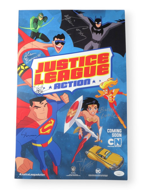 Justice League Cast Signed Autographed 11X17 Poster Conroy Krieg +4 JSA AF38447