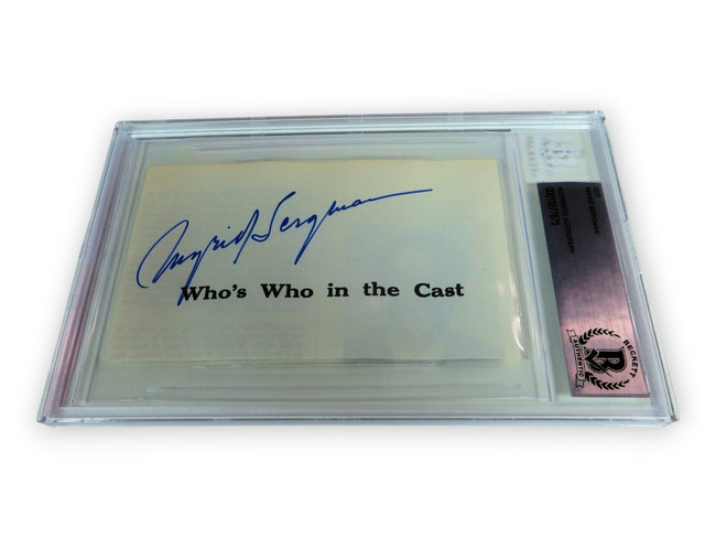 Ingrid Bergman Signed Autographed Cut Signature Casablanca BAS Slabbed 875
