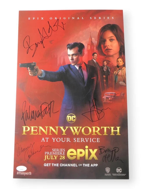 Pennyworth Cast Signed Autographed 11X17 Poster Aldridge Bannon +3 JSA AF38446