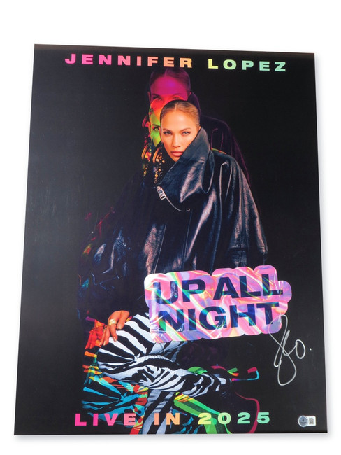 Jennifer Lopez Signed Autographed 18X24 Poster Up All Night Live in 2025 BAS COA