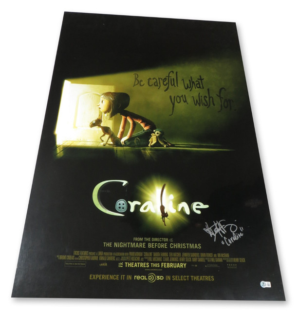 Dakota Fanning Signed Autographed 27X40 Poster "Coraline" Inscribed BAS BW76887