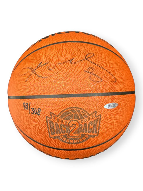 Kobe Bryant Signed Back 2 Back Champ Basketball Lakers 93/308 UDA BAH49716