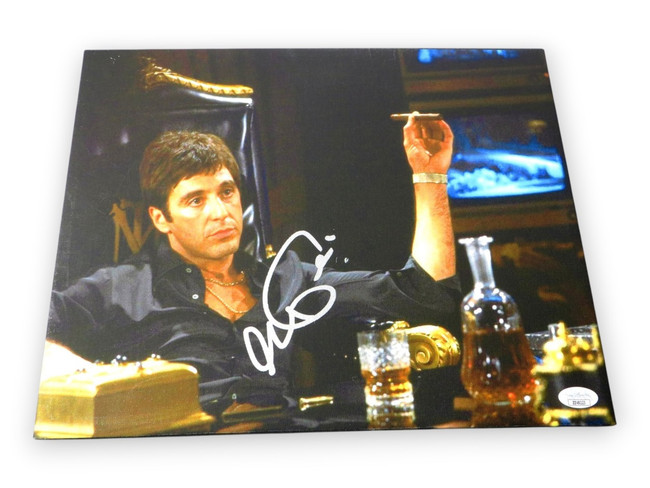 Al Pacino Signed Autographed 11X14 Canvas Photo Scarface Desk Cigar JSA ZZ48223