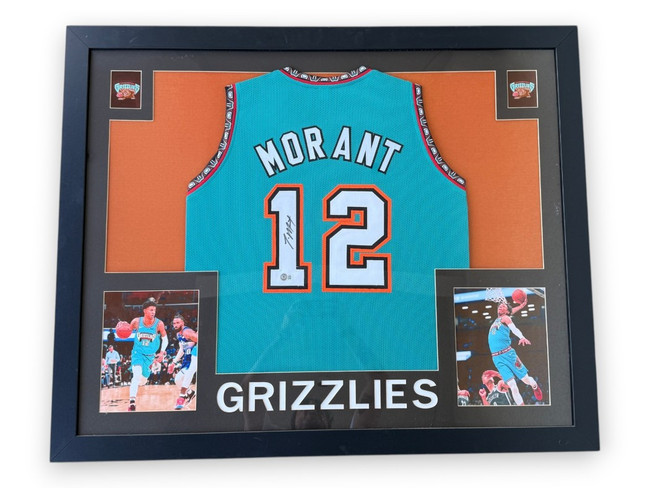 Ja Morant Signed Autographed Jersey Grizzlies Custom Framed BAS BJ00993
