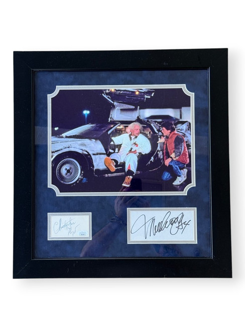 Christopher Lloyd Michael J. Fox Autographed Cuts Back To The Future Framed JSA