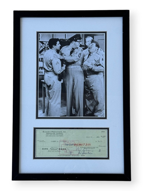 Phil Silvers Signed Autographed Check The Phil Silvers Show Framed JSA CN31460