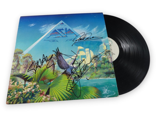 Asia Band Signed Autographed Record Album Palmer Howe Downes Wetton BAS AE63979