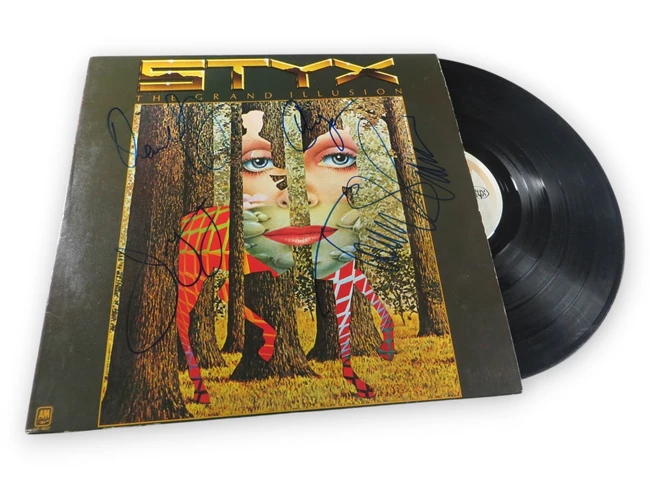 Styx Band Signed Autographed Record Album DeYoung Panozzo Young Shaw BAS AE63983