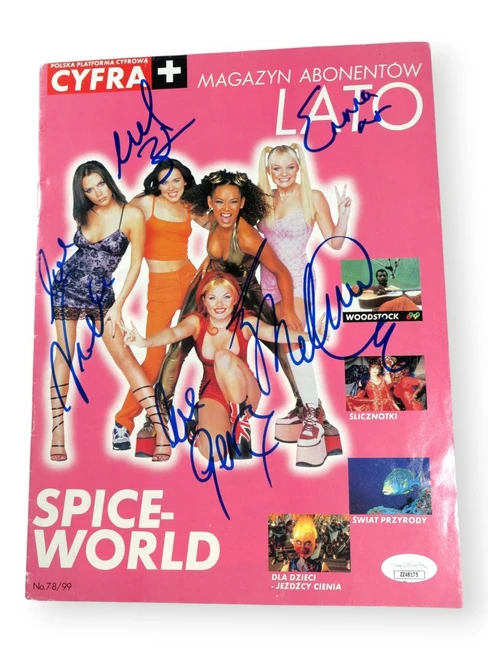 Spice Girls Band Signed Autographed Magazine Beckham Halliwell +3 JSA ZZ48175
