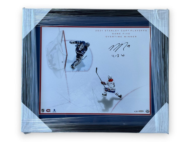Nick Suzuki Signed Autographed 16x20 Photo Canadiens 41/50 Framed UDA BAM261056
