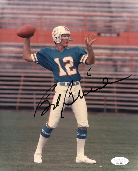 Bob Griese Signed Autographed 8X10 Photo Dolphins Warm-Up Toss JSA AM49195