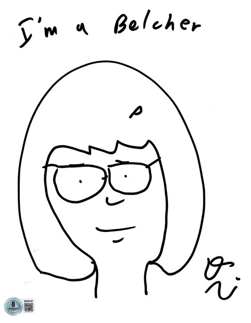 Dan Mintz Signed Autographed 8.5X11 Sketch Drawing Bob's Burgers BAS BW89707