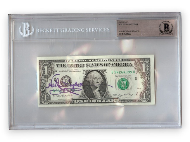 Neil Degrasse Tyson Signed Autographed $1 Bill Astrophysicist BAS 0565