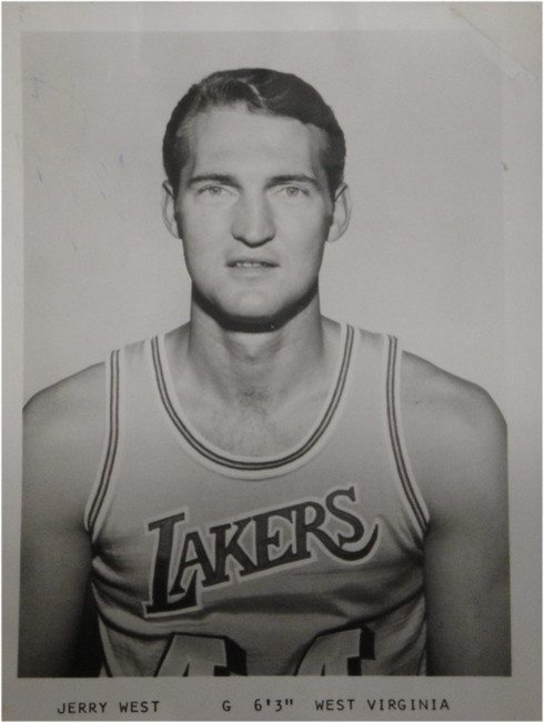 Jerry West 5x6 Original Vintage Rookie Year photo/Card Los Angeles Lakers