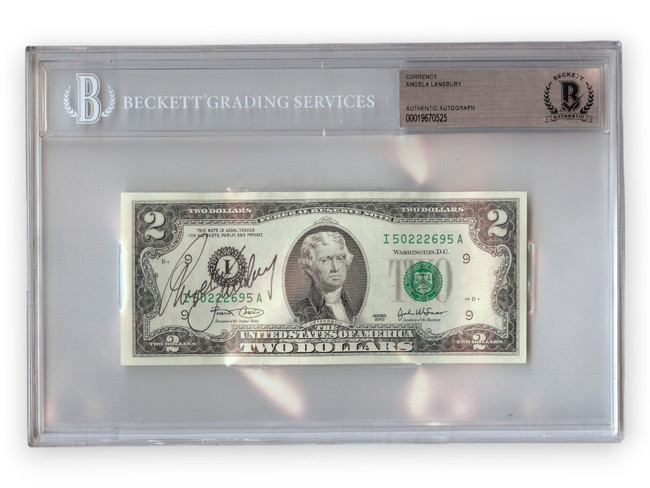 Angela Lansbury Signed Autographed $2 Bill Murder, She Wrote BAS 0525