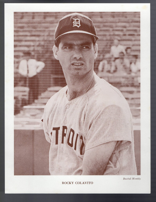 Rocky Colavito Unsigned 8.5X11 Photo 1962 M118 Baseball Monthly Detroit Tigers