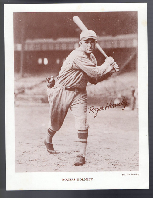 Rogers Hornsby Unsigned 8.5X11 Photo 1962 M118 Baseball Monthly Cardinals Cubs