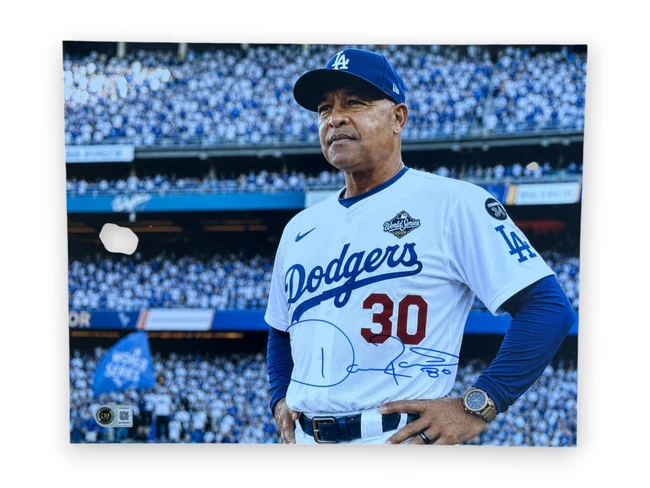 Dave Roberts Signed Autographed 11x14 Photo Dodgers Blue Ink Beckett