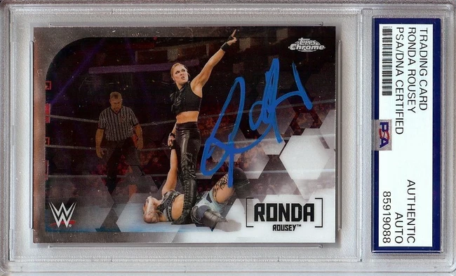 Ronda Rousey 2020 Topps Chrome Hand Signed Autograph PSA Slabbed #51 9088