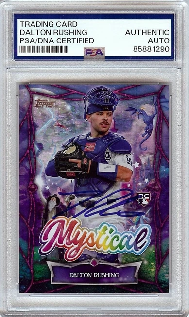 Dalton Rushing 2025 Topps Mystical Hand Signed Autograph RC PSA Slabbed #13 1290
