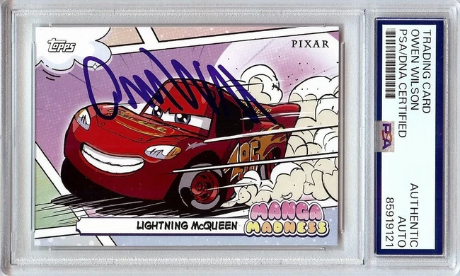 Owen Wilson Signed Autograph Trading Card Cars 2026 Topps Manga Madness PSA 9121