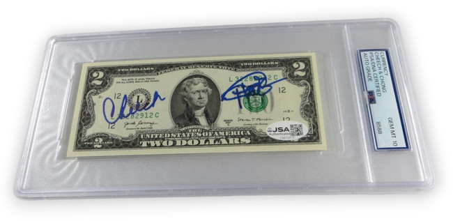 Cheech Marin Tommy Chong Signed Autographed $2 Bill PSA 10 Gem Mint Auto Grade