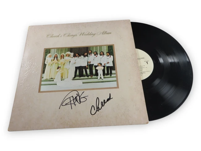 Cheech Marin Tommy Chong Dual Autographed Album Cover Wedding Album BAS BW89678