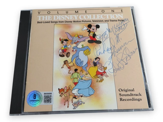 Richard & Robert Sherman Signed CD Booklet Disney Collection Vol 1 BAS BW36899