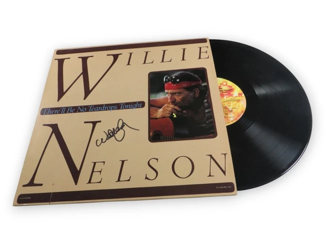 Willie Nelson Signed Autographed Album Cover No Teardrops Tonight BAS BW76873