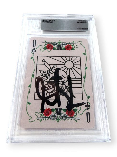 Gilby Clarke Signed Autographed Playing Card Guns N Roses Queen Clubs BAS 9874