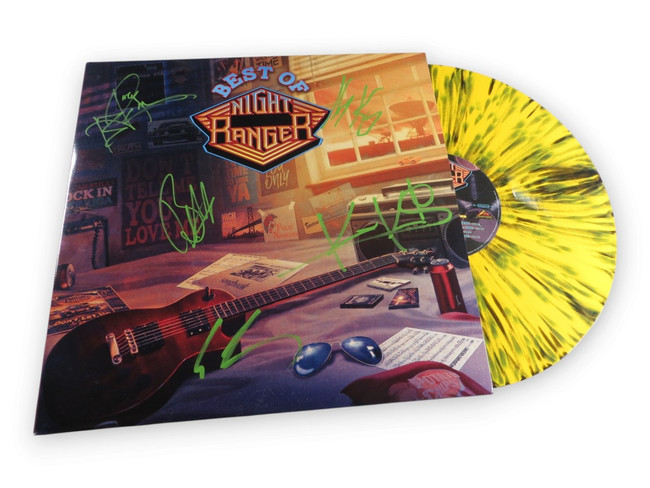 Night Ranger Band Signed Autograph Record Album Cover Best of /99 Blades +4 JSA