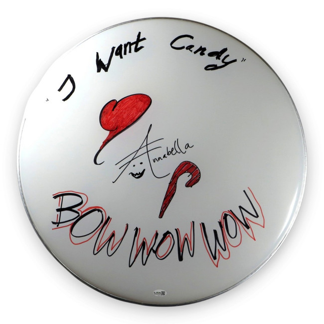 Annabella Lwin Autographed 22" Giant Drumhead Bow Wow Wow Inscribed JSA CR33375