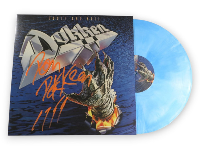 Don Dokken George Lynch Autographed Album Cover Tooth and Nail Multi 87/199 JSA