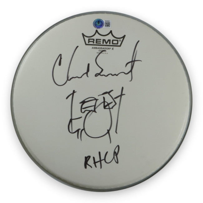 Chad Smith Signed Autographed 10" Drumhead "RHCP" Inscribed w/Sketch BAS BW89611