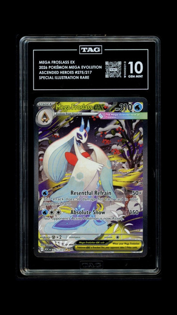 Mega Froslass EX 275/217 Pokemon 2026 Ascended Heroes Graded TAG 10 Gem W9950213