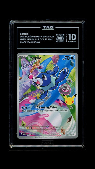 Popplio 045 Pokemon 2026 First Partner Illus Coll Series 1 TAG 10 Gem G8111013