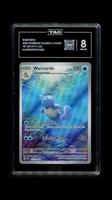 WARTORTLE 171/165 Pokemon 2023 151 Graded TAG 8 NM MT U1791818