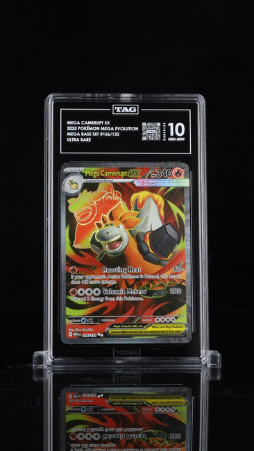 Mega Camerupt EX 156/132 Pokemon 2025 MEGA Base Set Graded TAG 10 Gem D2840120