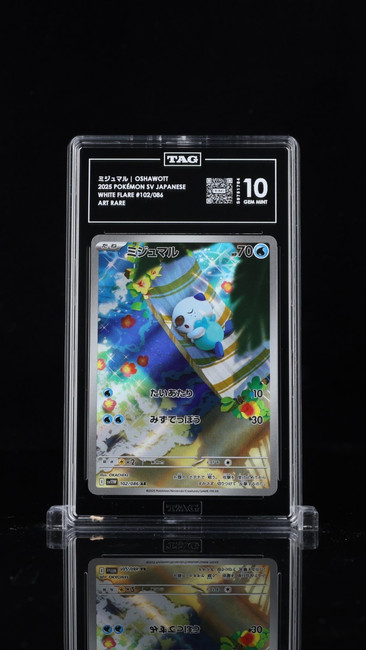 Oshawott 102/086 Pokemon 2025 White Flare Graded TAG 10 Gem S8751784 Japanese