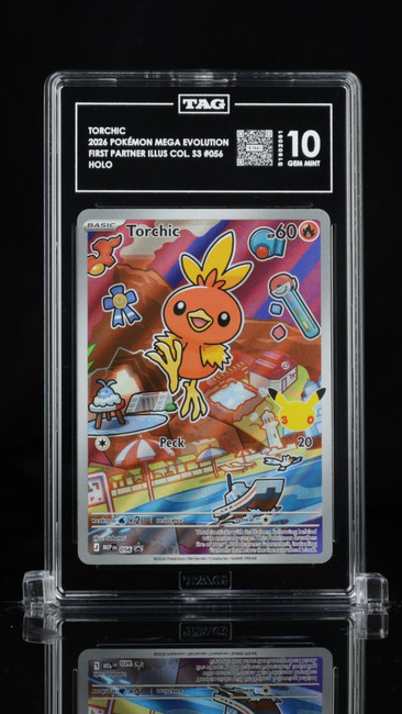 Torchic 056 Pokemon 2026 First Partner Illus S3 Graded TAG 10 Gem Mint S1902061