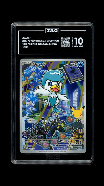 Quaxly 063 Pokemon 2026 First Partner Illus S3 Graded TAG 10 Gem Mint G5613948