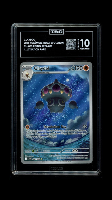 Claydol 092/086 Pokemon 2026 Chaos Rising Graded TAG 10 Gem Mint J7800155